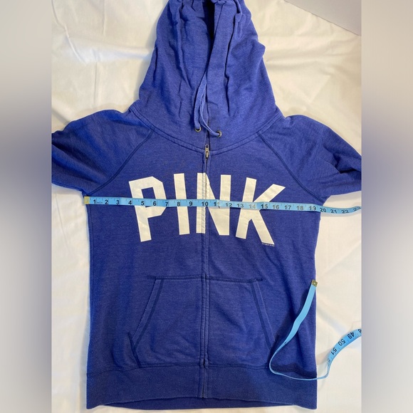 - PINK Victorias Secret blue zip up hoodie  medium - Picture 3 of 9